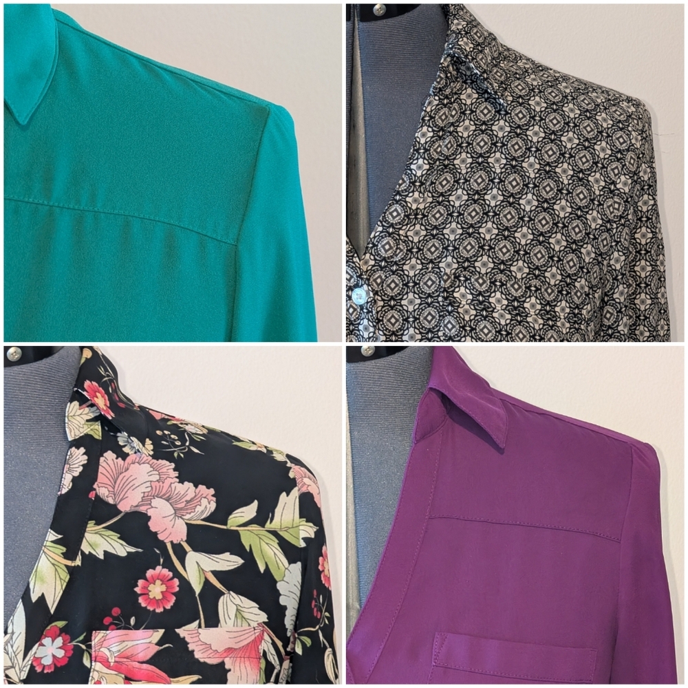 Lot of 4 Express Portofino Button Down Work Blouses - Size S, Small
